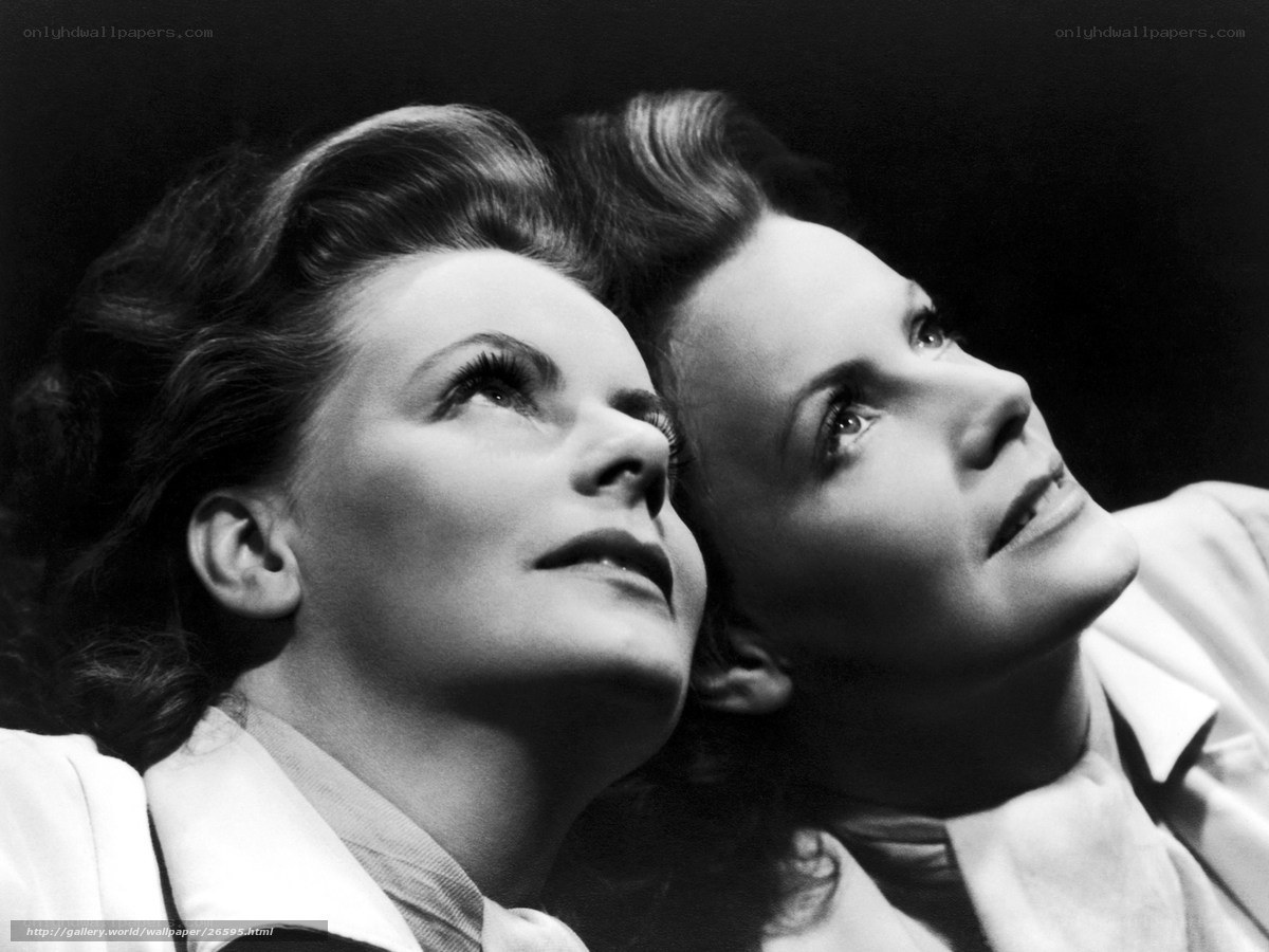 Two women looking up
