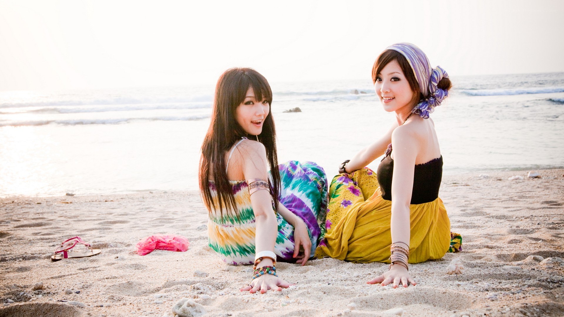 Two women on a beach