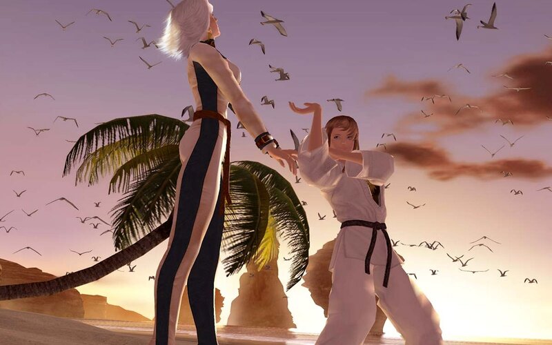 Two Women on a Beach — Purple, Serene