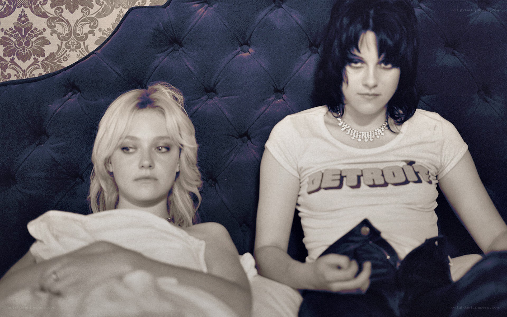 Two women on a bed