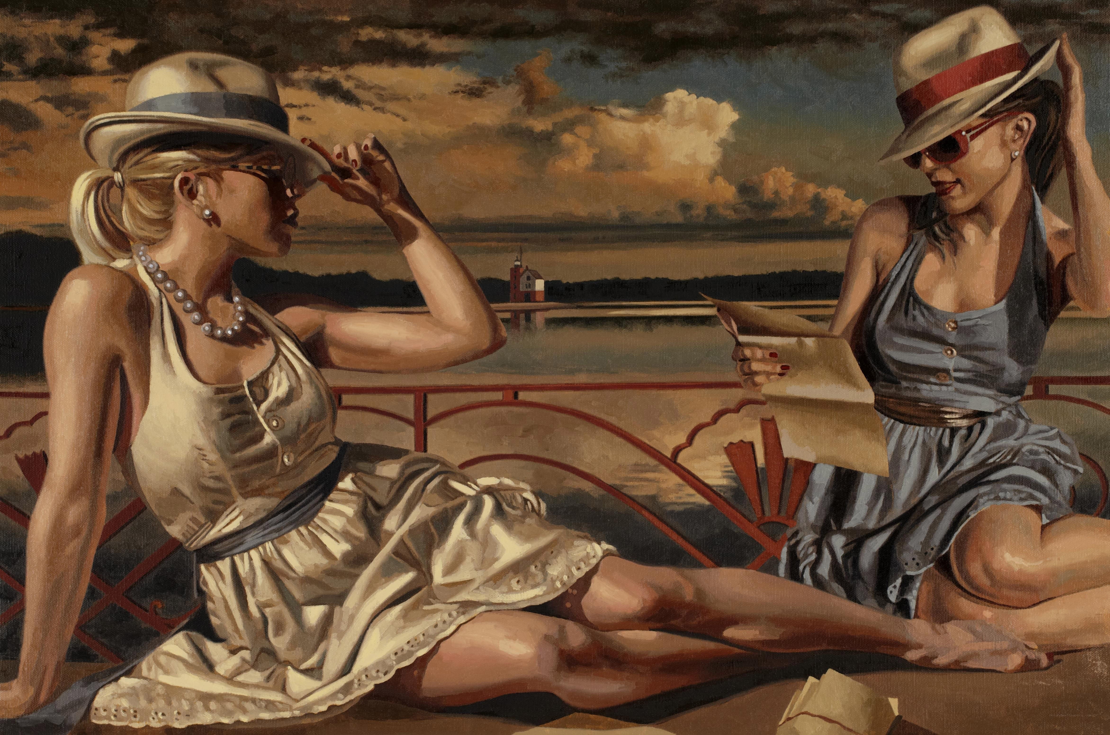 Two women on a boat deck