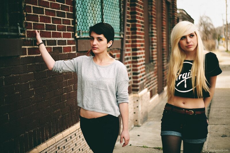 Two women on a city street