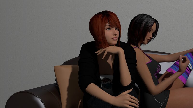 Two Women on a Couch — Black, Neutral