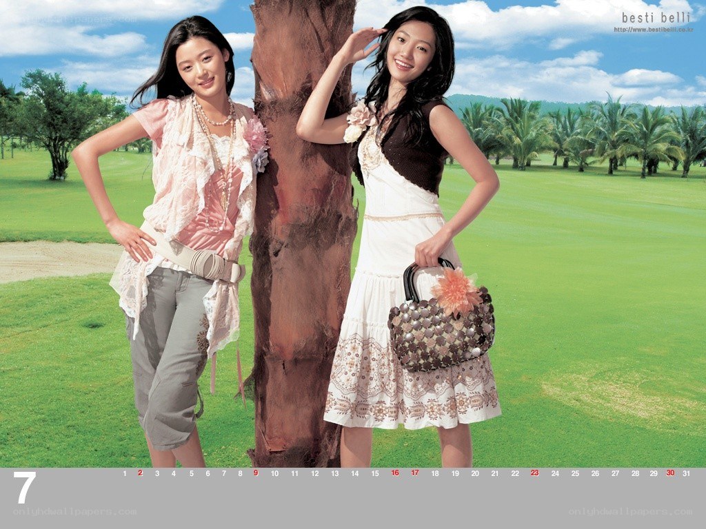 Two women on a golf course