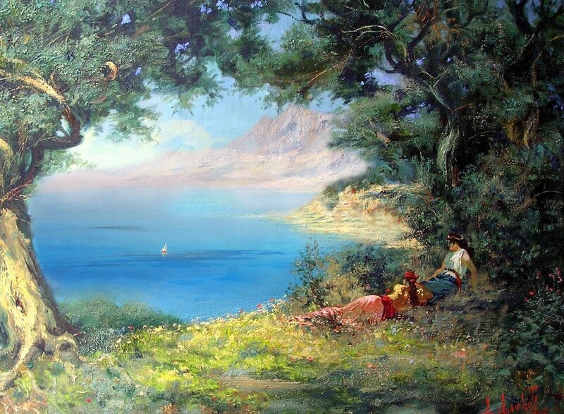Two Women on a Hillside