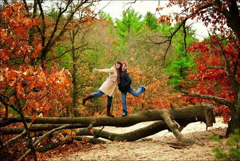 Two Women on a Log