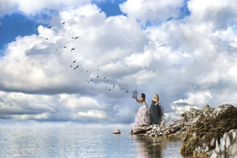 Two Women on a Rock