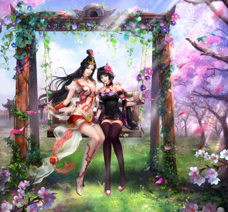Two Women on a Swing