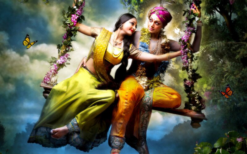 Two Women on a Swing — Yellow