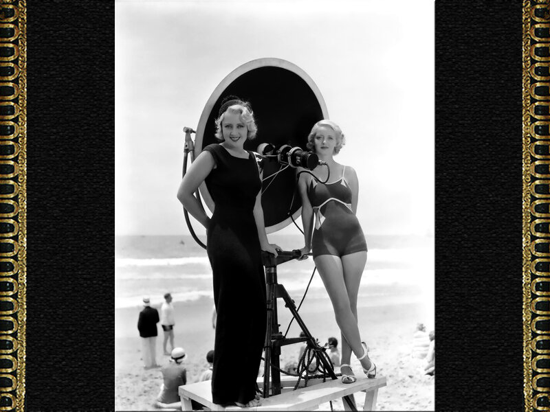 Two Women on Beach — Black, Serene