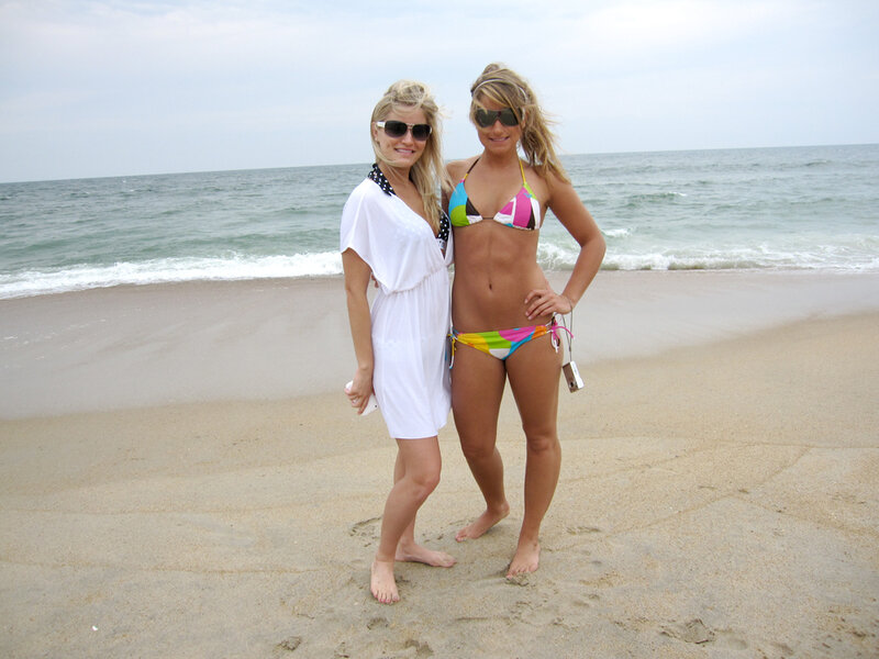 Two Women on Beach — White, Relaxed