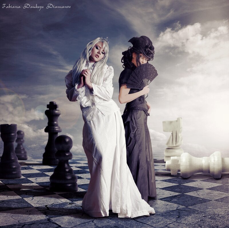 Two Women on Chessboard
