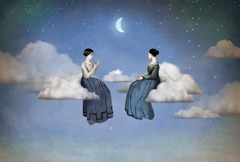 Two Women on Clouds