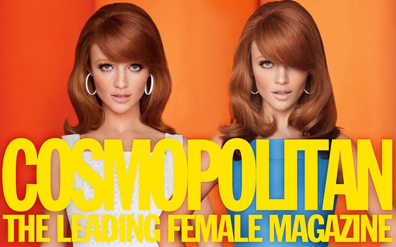Two Women on Magazine Cover — Yellow