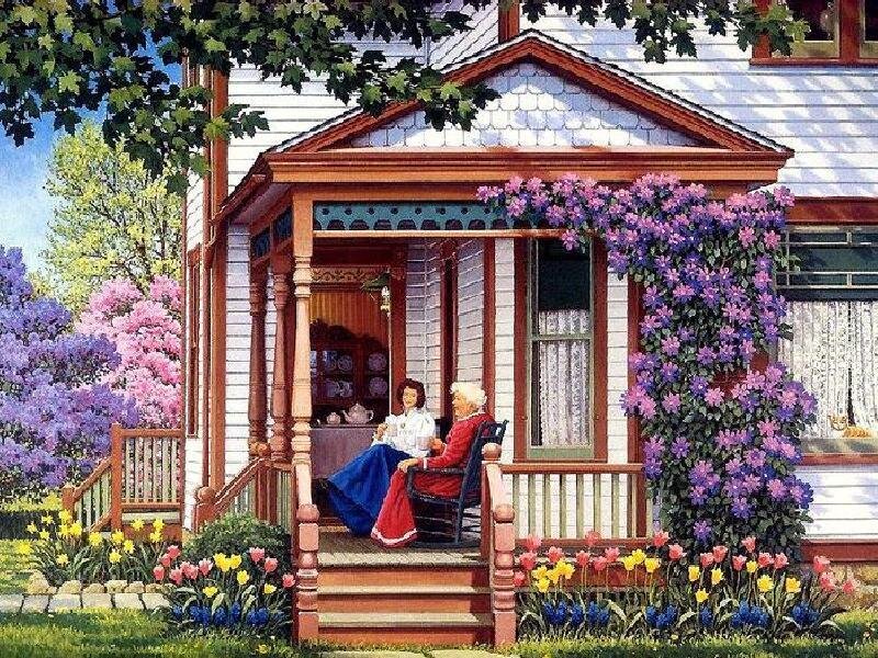 Two Women on Porch