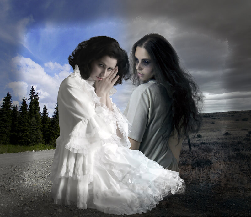 Two Women on Road