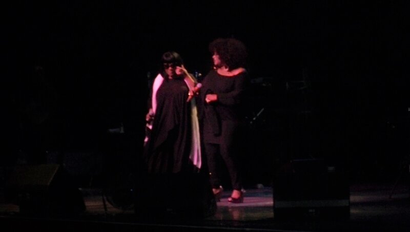 two women on stage