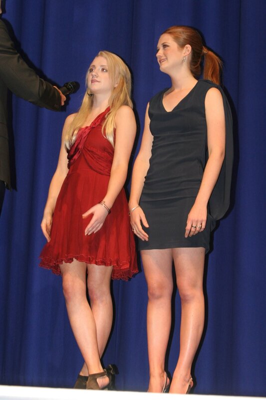 Two women on stage at event