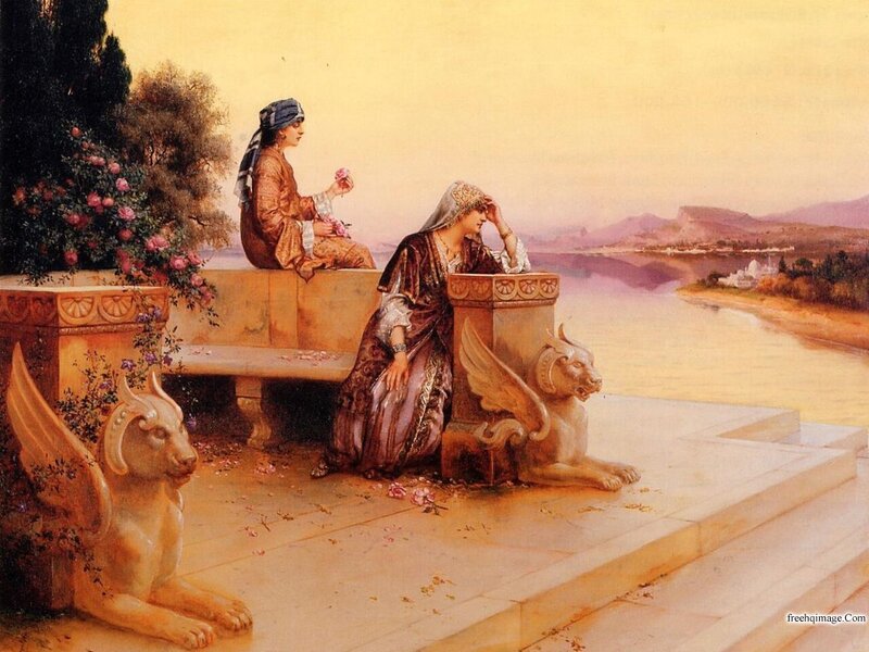 Two Women on Terrace