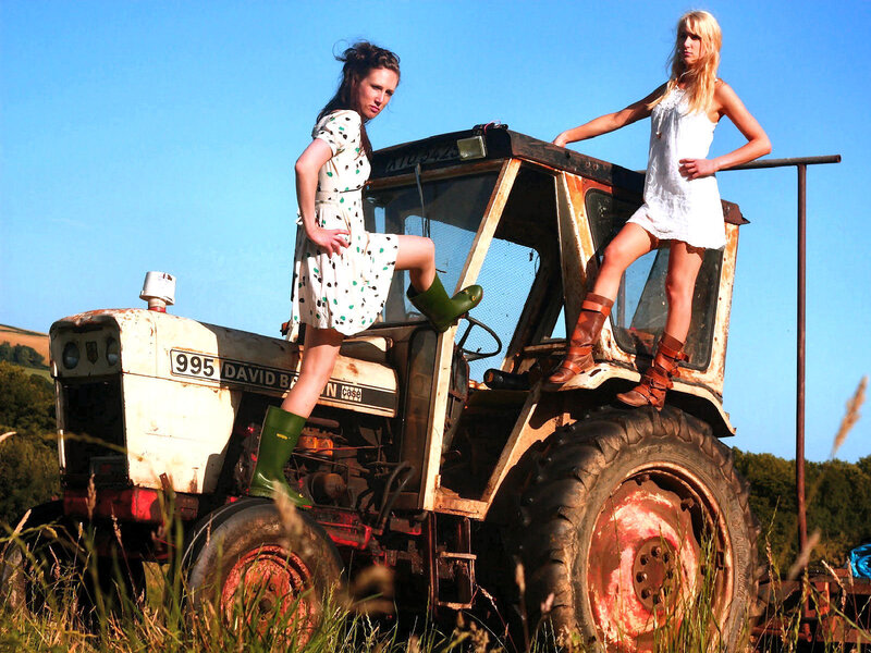 Two Women on Tractor
