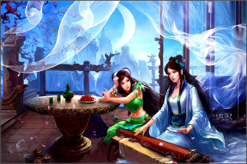 Two Women Playing Music