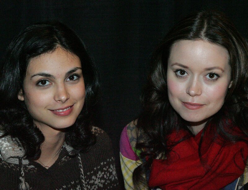 Two Women Posing — Black, Neutral, Photograph, Scarf