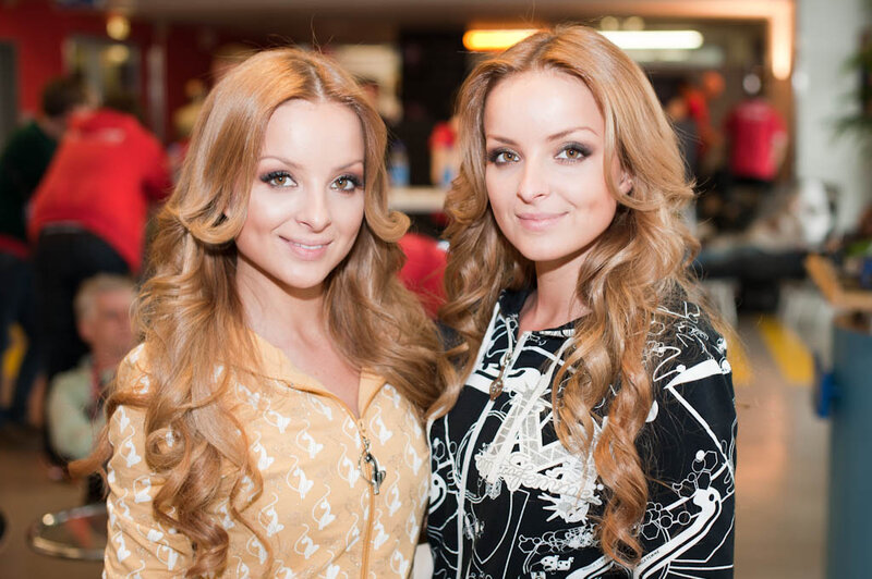 Two Women Posing — Blonde, Neutral, Photograph