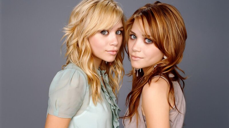 Two Women Posing — Gray, Neutral, Photograph, Blonde Hair