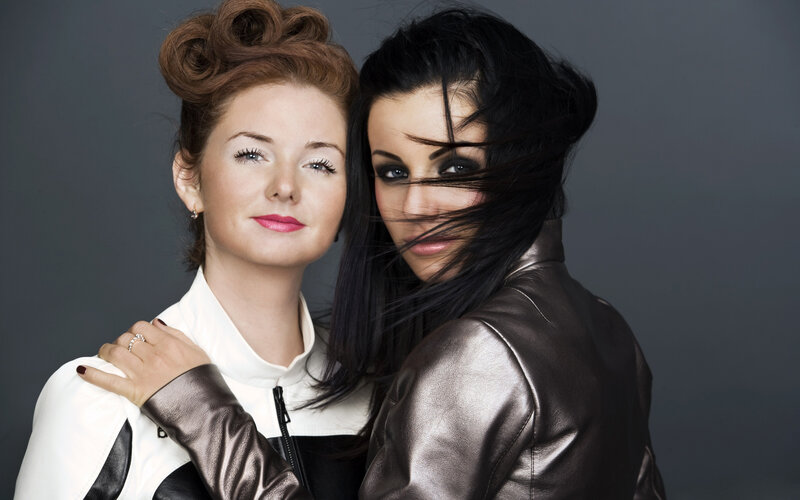 Two Women Posing — Gray