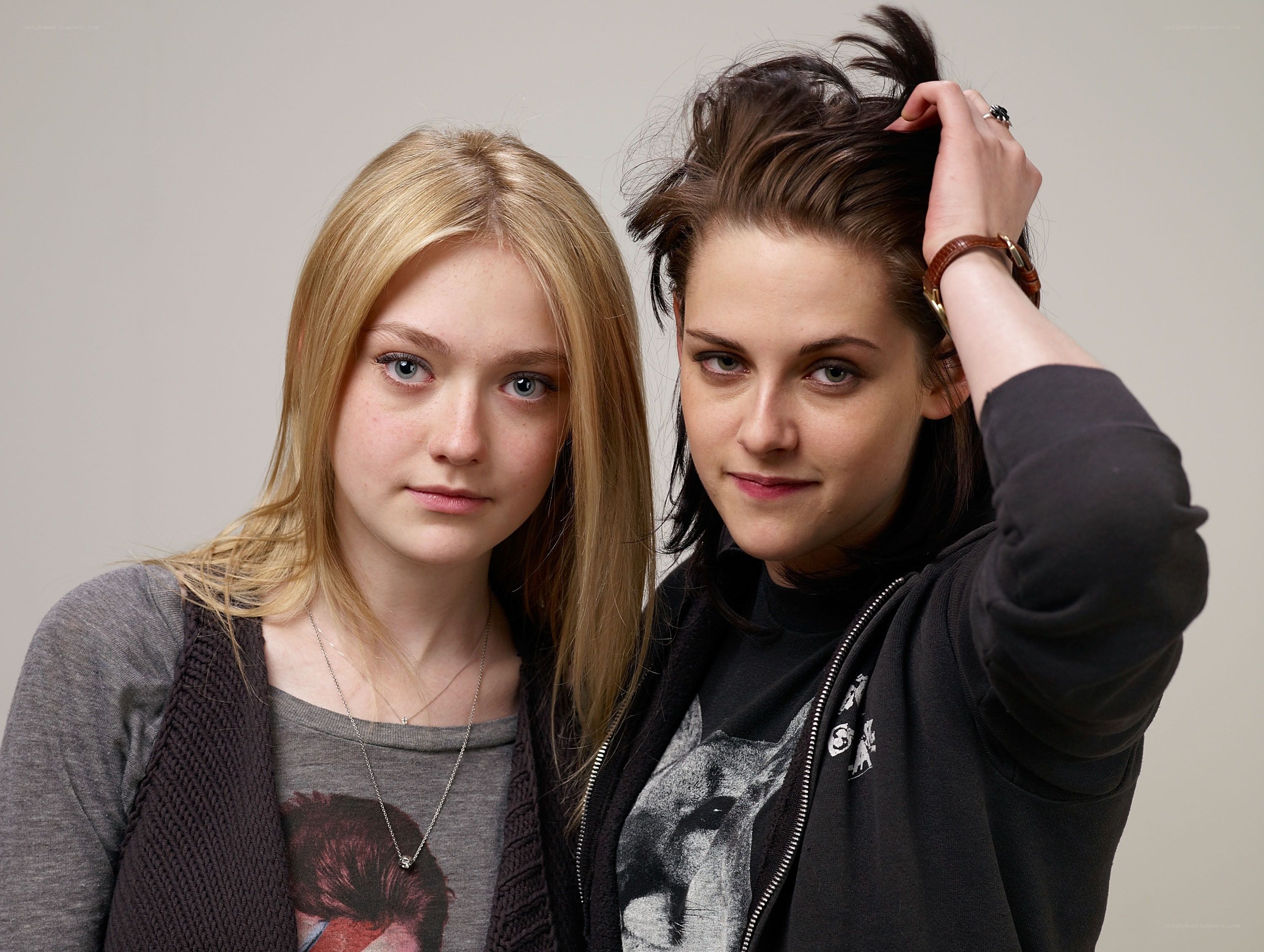 two women posing together