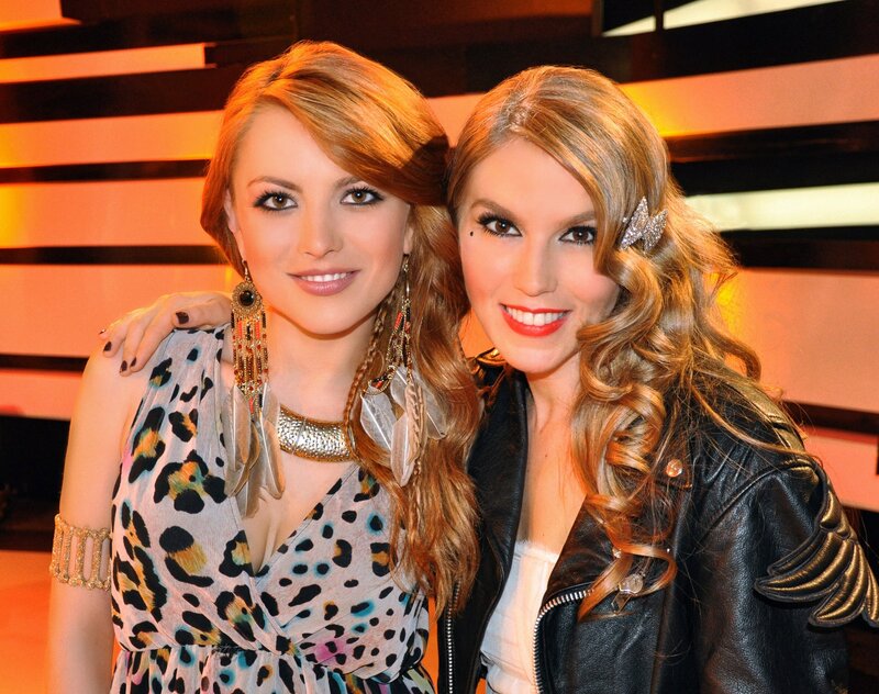 Two Women Posing Together — Orange, Friendly
