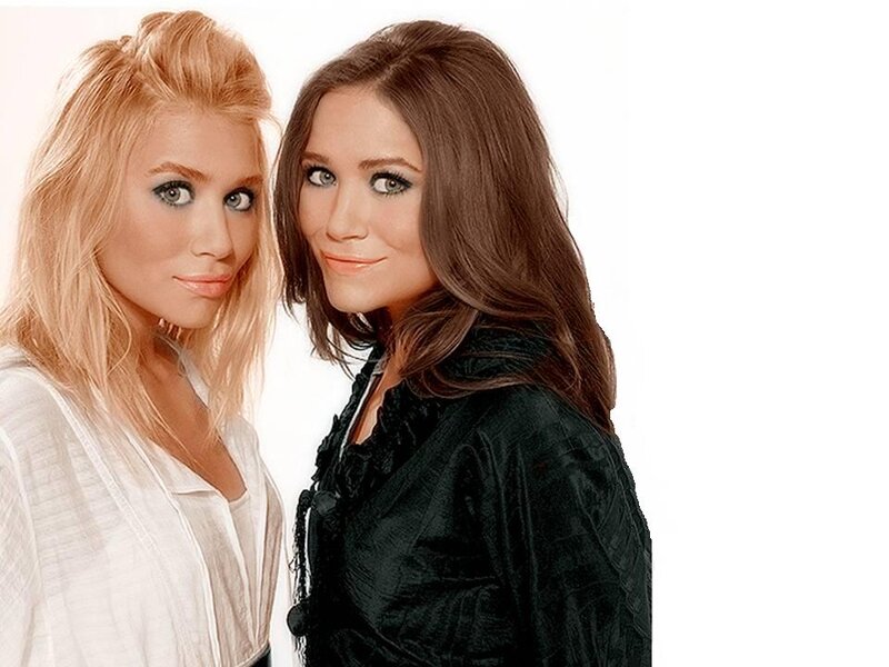 Two Women Posing — White, Neutral, Photograph