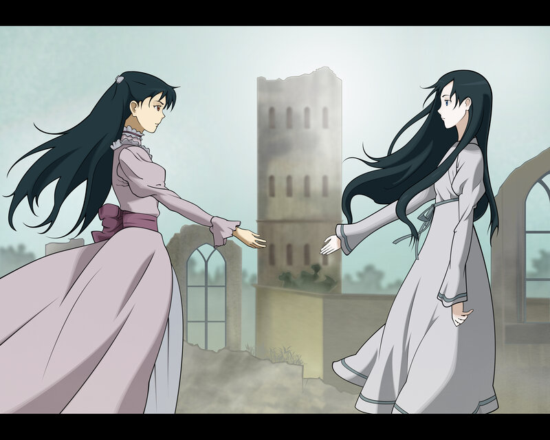 Two Women Reaching