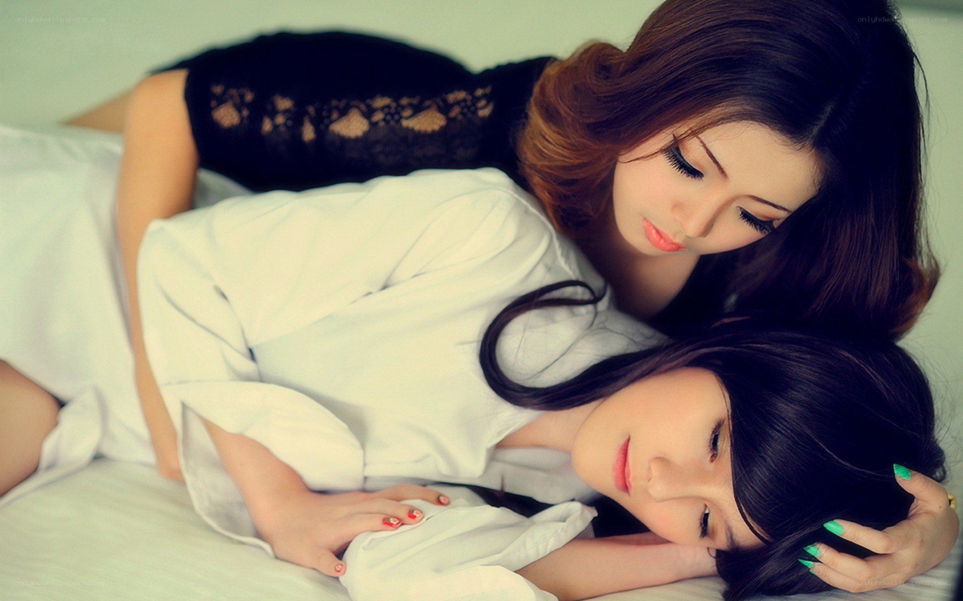 Two women resting together
