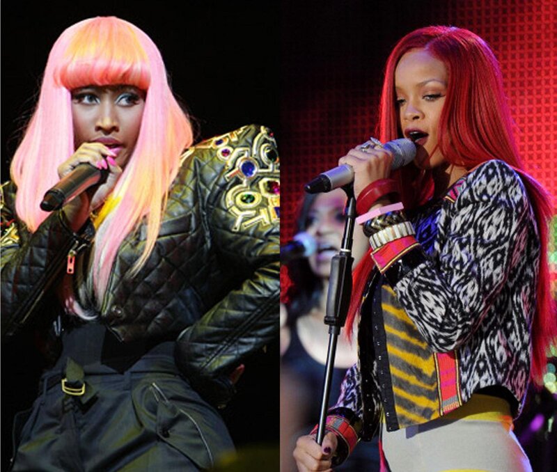 Two Women Singing on Stage — Black