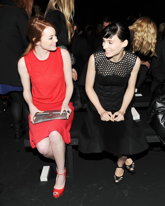 Two Women Sitting — Red, Social