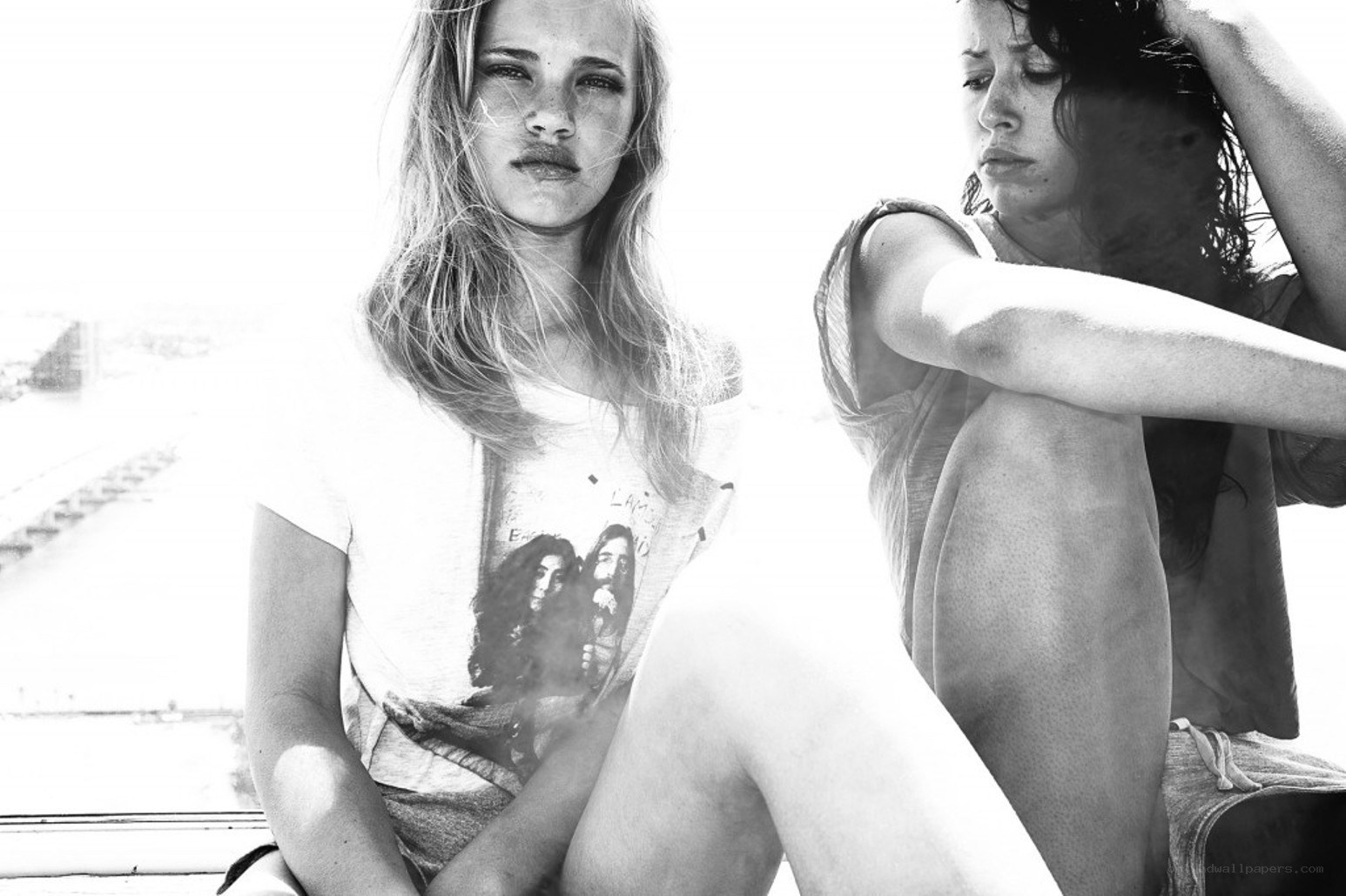 Two women sitting together