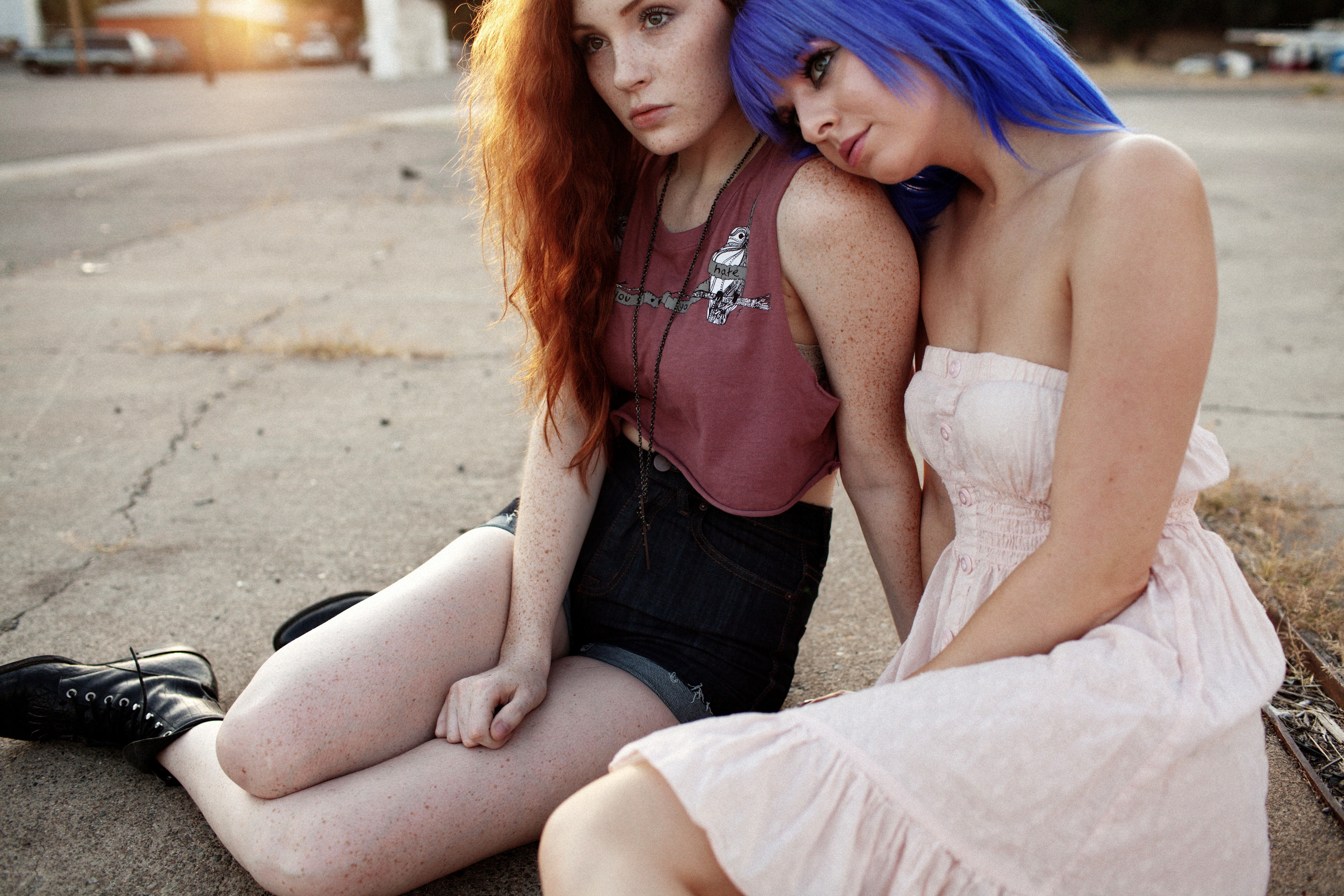 two women sitting together