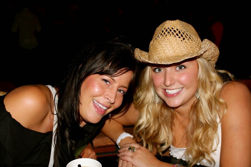 Two Women Smiling — Black, Happy, Night