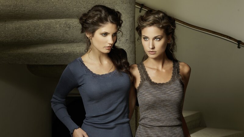 Two Women Standing — Gray