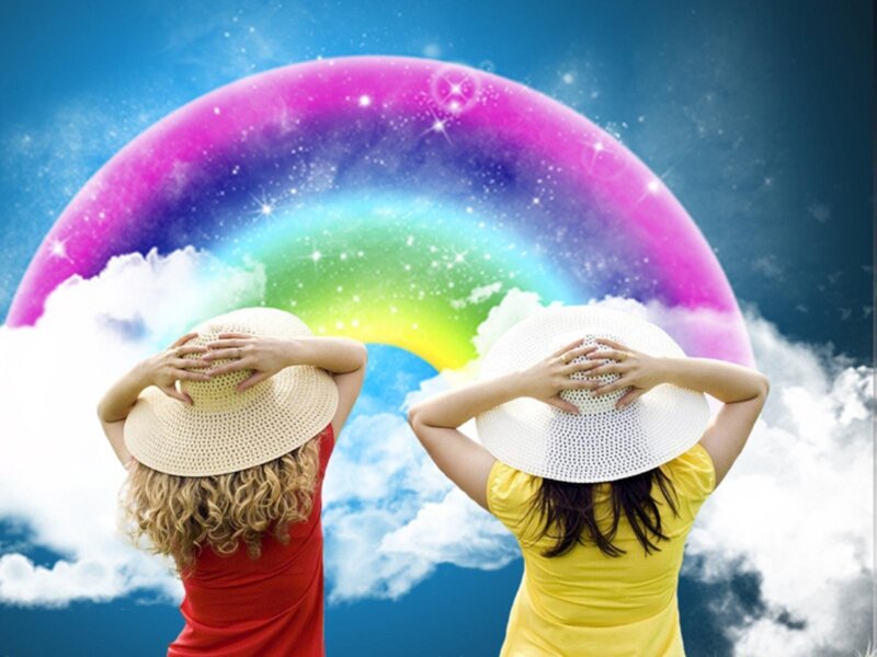 Two Women under Rainbow