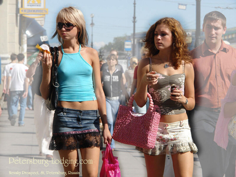 Two Women Walking — Blue, Casual