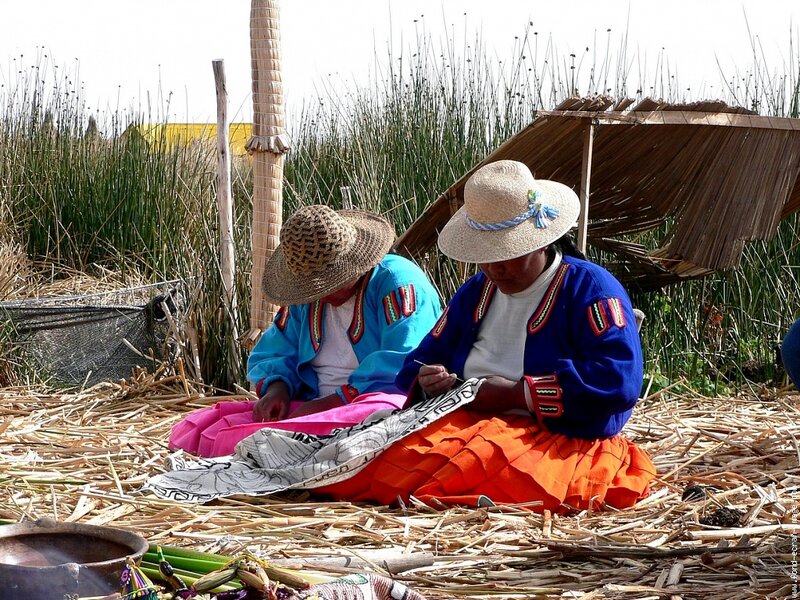 Two Women Weaving