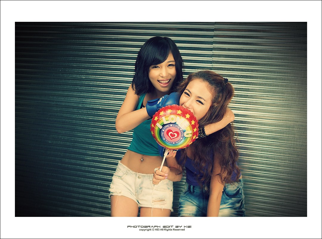 Two women with balloon