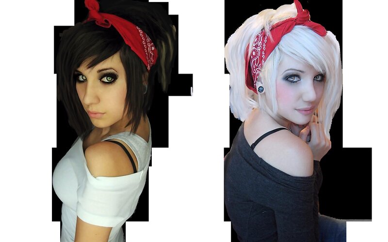 two women with bandanas
