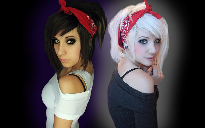 Two women with bandanas