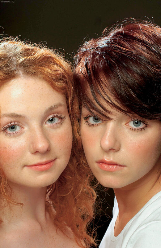 two women with blue eyes