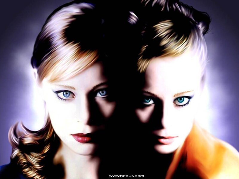 two women with blue eyes