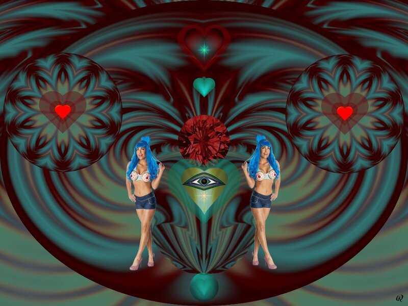 Two Women with Blue Hair