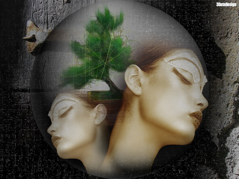 Two Women with Bonsai Tree